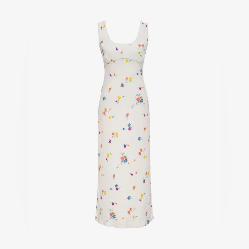 Rumored White Maxi Dress with Multicolor Floral Print